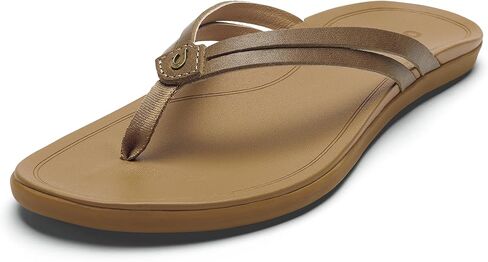 OLUKAI Ho'opio Hui Women's Leather Sandals, Flip Flops for Everyday Wear, Arch Support & Comfort Fit in Saudi Arabia