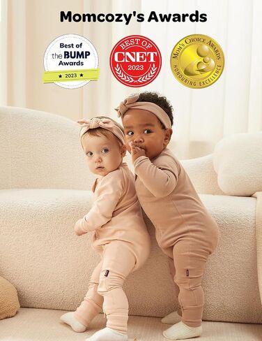 بيجامة أطفال من Momcozy مع ملصق استشعار لدرجة الحرارة، قطعة واحدة للنوم بأقدام من 0 إلى 24 شهرًا، رومبير ناعم لحديثي الولادة والأطفال الصغار in Kuwait
