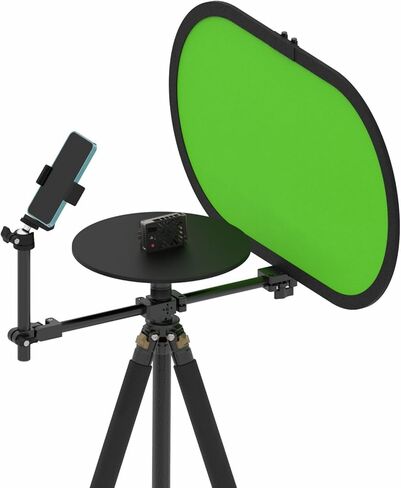 Yunseity 360 Photography Turntable, Rotating Platform for Phone Camera, Portable Tabletop with Background Cloth, Counterweights with Stability, Modular Structure for Professional Video in Saudi Arabia