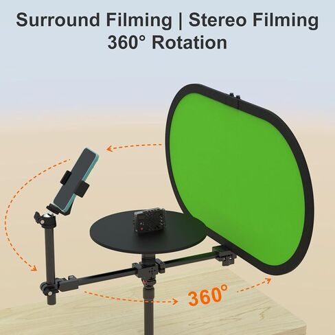 Yunseity 360 Photography Turntable, Rotating Platform for Phone Camera, Portable Tabletop with Background Cloth, Counterweights with Stability, Modular Structure for Professional Video in Saudi Arabia