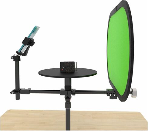 Yunseity 360 Photography Turntable, Rotating Platform for Phone Camera, Portable Tabletop with Background Cloth, Counterweights with Stability, Modular Structure for Professional Video in Saudi Arabia