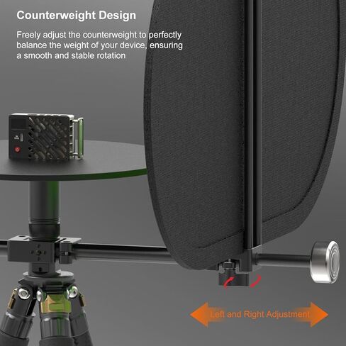 Yunseity 360 Photography Turntable, Rotating Platform for Phone Camera, Portable Tabletop with Background Cloth, Counterweights with Stability, Modular Structure for Professional Video in Saudi Arabia