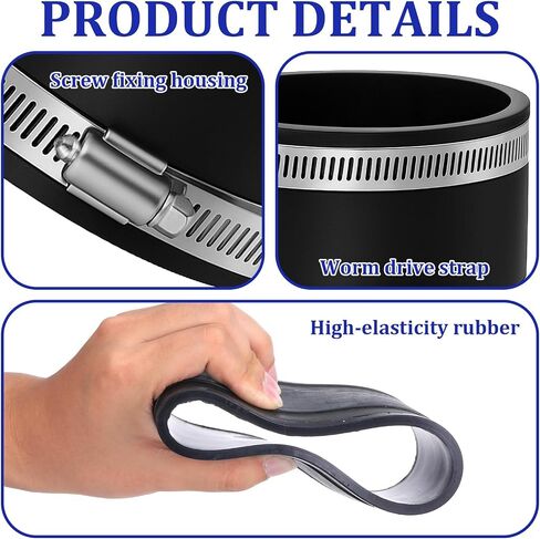 4 Packs Flex Hose Cuffs, 4 Inches Dust Collection Hose Flexible PVC Coupling Rubber Vacuum Hoses Connector Ports Fittings with Stainless Steel Hoses Clamps for Plastic and Copper Plumbing Connections in Saudi Arabia
