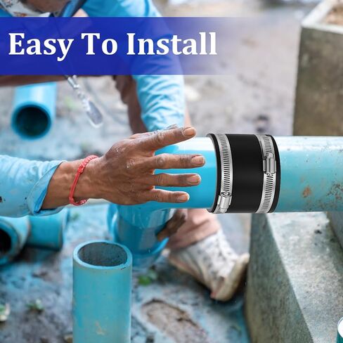 4 Packs Flex Hose Cuffs, 4 Inches Dust Collection Hose Flexible PVC Coupling Rubber Vacuum Hoses Connector Ports Fittings with Stainless Steel Hoses Clamps for Plastic and Copper Plumbing Connections in Saudi Arabia