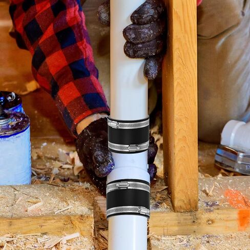 4 Packs Flex Hose Cuffs, 4 Inches Dust Collection Hose Flexible PVC Coupling Rubber Vacuum Hoses Connector Ports Fittings with Stainless Steel Hoses Clamps for Plastic and Copper Plumbing Connections in Saudi Arabia