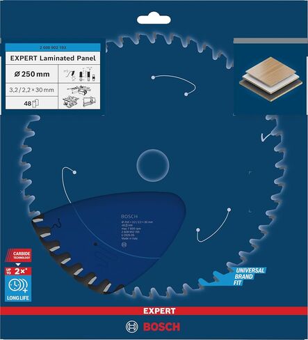 Bosch 1 x Expert Laminated Panel Circular Saw Blade for Table Saws (for Plastic-Coated Panels, Diameter mm, Professional Accessories, Wired Table Saw, Stationary Table Saw) in Saudi Arabia