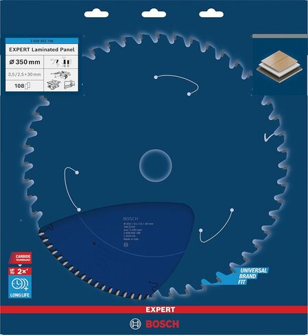 Bosch 1 x Expert Laminated Panel Circular Saw Blade for Table Saws (for Plastic-Coated Panels, Diameter mm, Professional Accessories, Wired Table Saw, Stationary Table Saw) in Saudi Arabia