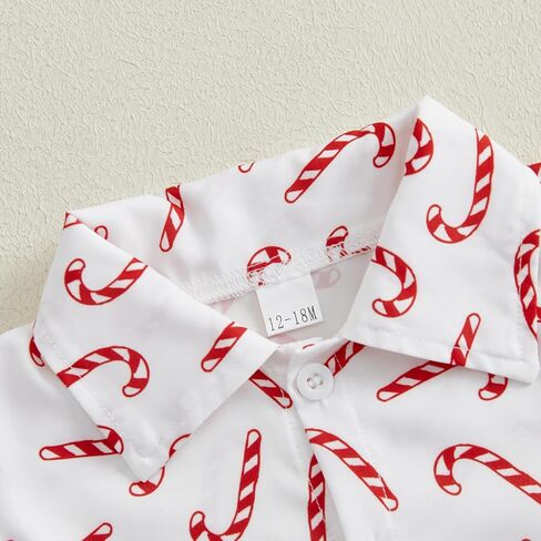 Baby Boy Christmas Outfits Button-up Short Sleeve Shirt Top Plain Shorts Set Toddler Christmas Baby Clothes in Saudi Arabia