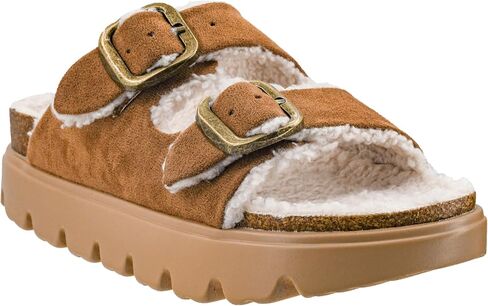 Corkys Footwear صندل بمنصة Hey Girl Hearsay مقاس 1 بوصة - يتميز بملاءمة مريحة للغاية، وجزء علوي من الفرو الناعم، وإبزيمين قابلين للتعديل لملاءمة مثالية in Kuwait