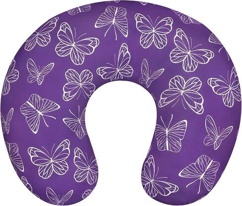 Nursing Pillow Cover, Breastfeeding Pillow Cover for Baby Girls Boys, Soft Stretchy Nursing Pillowcase for Infant Newborn, Removable Slipcover for Nursing Pillows, Purple Butterfly(Only Cover) in Saudi Arabia