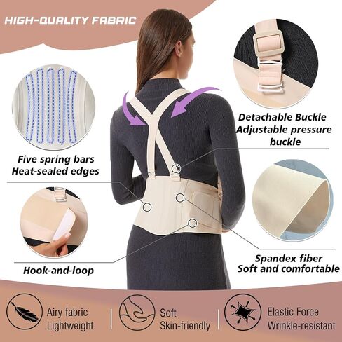 2-in-1 Convertible Maternity Support Belt with Detachable Strap - Adjustable Pregnancy Belly Band for Back, Hip, Pelvic Pain, Invisible Belly Bands for Pregnant Women in Saudi Arabia