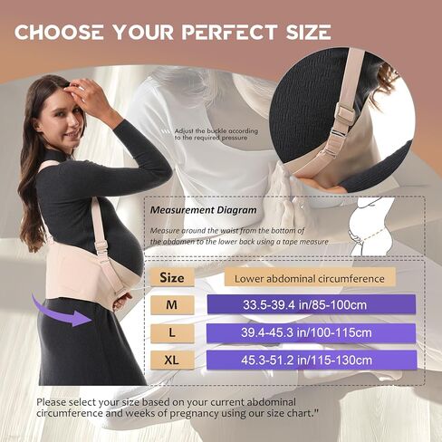 2-in-1 Convertible Maternity Support Belt with Detachable Strap - Adjustable Pregnancy Belly Band for Back, Hip, Pelvic Pain, Invisible Belly Bands for Pregnant Women in Saudi Arabia