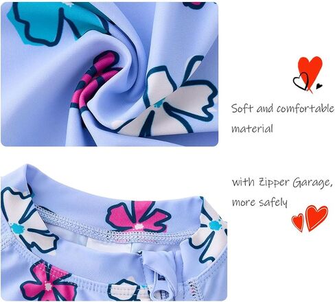 Baby Girl Swimsuit One Piece Rashguard Swimwear with Zipper UPF 50+ Sun Protection Infant Bathing Suit in Saudi Arabia