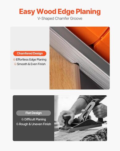 VEVOR Electric Hand Planer, 3-1/4-Inch Cut Width, 7-Amp 16800 RPM Corded Power Handheld Planer for Wood, with Adjustable Cut Depth, 2 Blades, for Woodworking Wood Chamfer DIY Smooth Finish Carpentry in Saudi Arabia