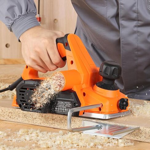 VEVOR Electric Hand Planer, 3-1/4-Inch Cut Width, 7-Amp 16800 RPM Corded Power Handheld Planer for Wood, with Adjustable Cut Depth, 2 Blades, for Woodworking Wood Chamfer DIY Smooth Finish Carpentry in Saudi Arabia