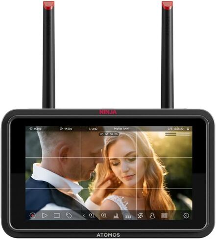 مسجل شاشة كاميرا Atomos Ninja TX GO مقاس 5 بوصات، HDMI CFexpress Wi-Fi HDR Touchscreen ProRes RAW مع مجموعة ملحقات Atomos Creator لشاشات 5 بوصات، مناديل تنظيف الشاشة المضادة للكهرباء الساكنة (5 عبوات) in Saudi Arabia