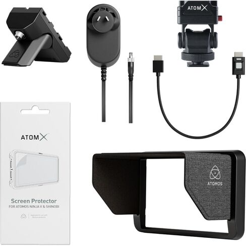 مسجل شاشة كاميرا Atomos Ninja TX GO مقاس 5 بوصات، HDMI CFexpress Wi-Fi HDR Touchscreen ProRes RAW مع مجموعة ملحقات Atomos Creator لشاشات 5 بوصات، مناديل تنظيف الشاشة المضادة للكهرباء الساكنة (5 عبوات) in Saudi Arabia