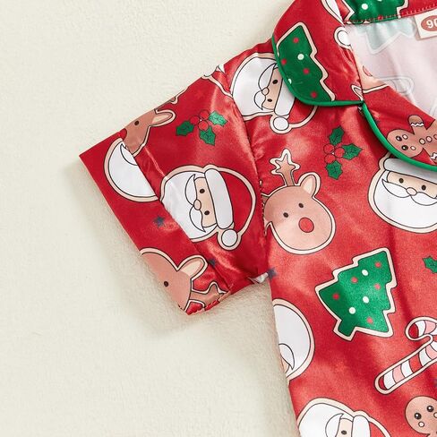 Christmas Pajamas For Toddler Baby Girl Boys Pjs Short Sleeve Shirt Shorts Set Matching Pjs Infant Lounge Set in Saudi Arabia