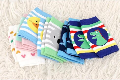 ZOOCCHINI 2 PAIRS Baby Knee Pads for Crawlers – Soft Cushioned Cotton Knee Protectors Unisex Animal Design for Boys and Girls in Saudi Arabia