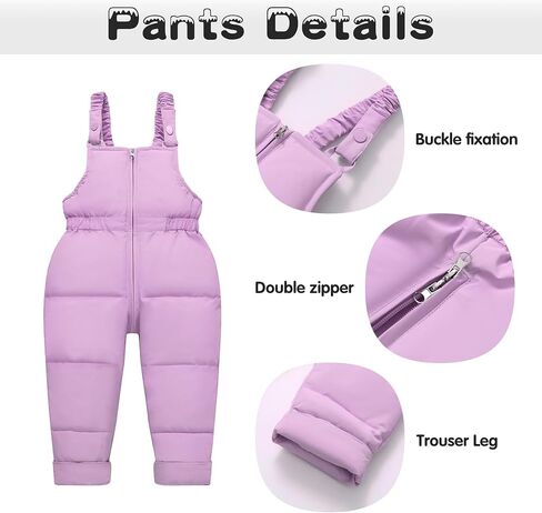 Toddler Girl Snowsuit 2Pcs Winter Coat Girl Snow Pants+Jackets Bib Set Snow Suit for Kids 2-6Y in Saudi Arabia