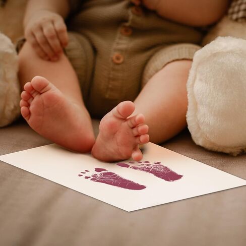 3 PCS Baby Ink Hand and Footprint Kit, Handprint Picture Frame for Newborns Safe Clean Touch Ink Pad for Prints, Foot Impression Photo Keepsake, Months Baby Milestone (Black) in Saudi Arabia