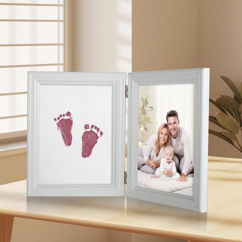 3 PCS Baby Ink Hand and Footprint Kit, Handprint Picture Frame for Newborns Safe Clean Touch Ink Pad for Prints, Foot Impression Photo Keepsake, Months Baby Milestone (Black) in Saudi Arabia