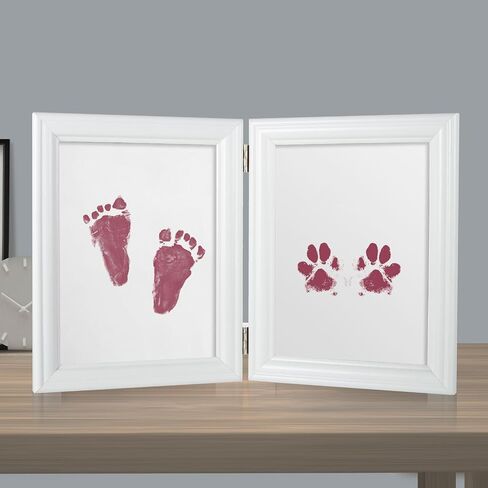 3 PCS Baby Ink Hand and Footprint Kit, Handprint Picture Frame for Newborns Safe Clean Touch Ink Pad for Prints, Foot Impression Photo Keepsake, Months Baby Milestone (Black) in Saudi Arabia