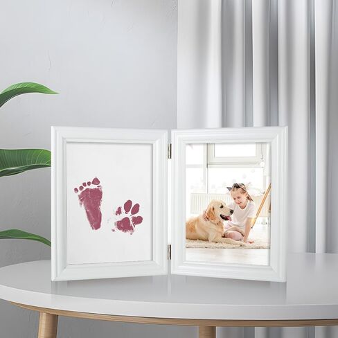 3 PCS Baby Ink Hand and Footprint Kit, Handprint Picture Frame for Newborns Safe Clean Touch Ink Pad for Prints, Foot Impression Photo Keepsake, Months Baby Milestone (Black) in Saudi Arabia