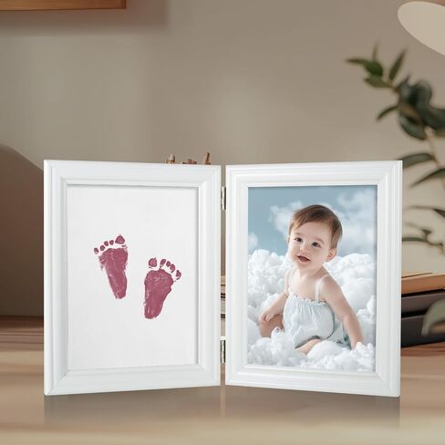 3 PCS Baby Ink Hand and Footprint Kit, Handprint Picture Frame for Newborns Safe Clean Touch Ink Pad for Prints, Foot Impression Photo Keepsake, Months Baby Milestone (Black) in Saudi Arabia