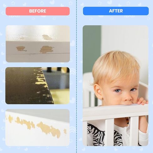 Crib Rail Covers for Teething Furniture Edge Protector for Baby - Plastic Crib Protector from Chewing - CPC Certified, CPSC Tested, LFGB Food Grade - Silicone Like TPE - Patent Pending in Saudi Arabia