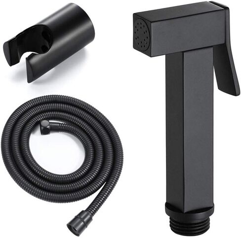 Premium Stainless Steel Bathroom Copper Square Black Nozzle,Shattaf Sprayer Best Used for Personal Hygiene and Potty Toilet Sprayer in Kuwait