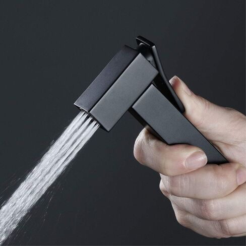 Premium Stainless Steel Bathroom Copper Square Black Nozzle,Shattaf Sprayer Best Used for Personal Hygiene and Potty Toilet Sprayer in Kuwait