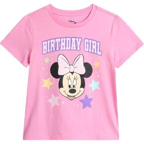 قميص ديزني لعيد الميلاد للفتيات - قميص عيد ميلاد للفتيات بأكمام قصيرة ميني ماوس ليلو وستيتش وفروزن إلسا (المقاسات: 2T-16) in Kuwait