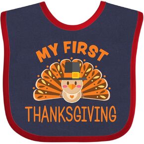 inktastic Cute Turkey My 1st Thanksgiving Baby Bib in Kuwait