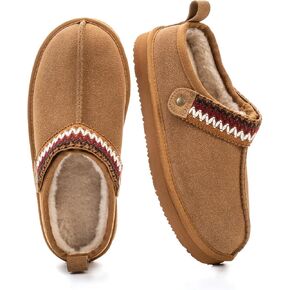 mazeskin Women's Memory Foam Slippers Winter Warm Cozy Faux Fur Suede House Shoes Indoor Outdoor in Kuwait