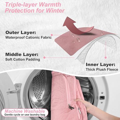 Winter Car Seat Cover for Baby Girl, Waterproof Infant Carseat Cover with Warm Plush Lining & Dual Zippers, Universal Carseat Cover Baby Winter Protector with Ventilation and Windproof Design (Pink) in Kuwait