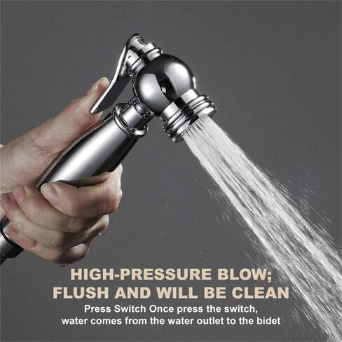 بخاخ محمول للمرحاض، خرطوم مدخل مياه من الفولاذ المقاوم للصدأ، بخاخ حفاضات لبخاخ مياه المرحاض، تحكم في الضغط قابل للتعديل in Kuwait