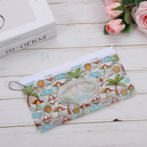 Wet Wipes Bag Flip Cover Reusable With Buckle Cosmetic Pouch Carrying Case EVA Tissue Box(01) in Saudi Arabia