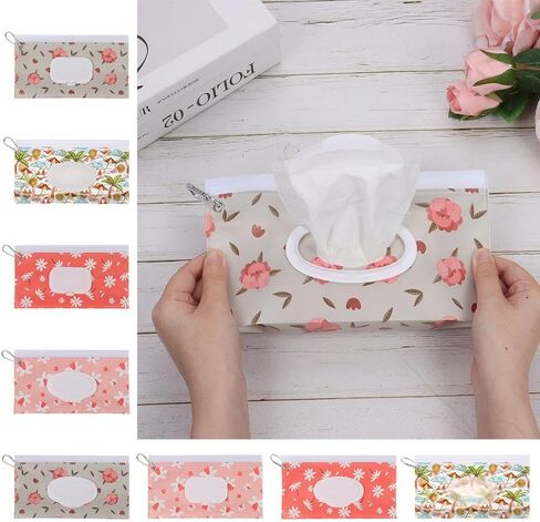 Wet Wipes Bag Flip Cover Reusable With Buckle Cosmetic Pouch Carrying Case EVA Tissue Box(01) in Saudi Arabia