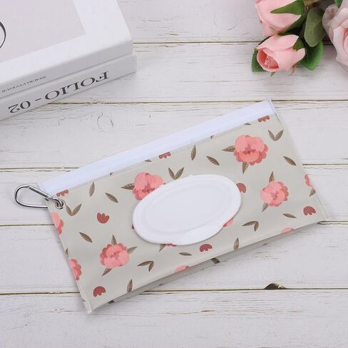 Wet Wipes Bag Flip Cover Reusable With Buckle Cosmetic Pouch Carrying Case EVA Tissue Box(01) in Saudi Arabia