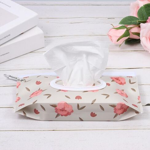 Wet Wipes Bag Flip Cover Reusable With Buckle Cosmetic Pouch Carrying Case EVA Tissue Box(01) in Saudi Arabia