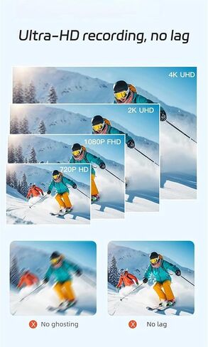 كاميرا POV Pro 4K مقاومة للماء، كاميرا POV مع 6 حوامل مختلفة، كاميرا عمل جديدة ذات زاوية واسعة للغاية ومتعددة الوظائف بجيب الإبهام، رؤية ليلية لتسجيل الفيديو للأنشطة الخارجية (أسود (4K)، 128 جيجا) in Kuwait