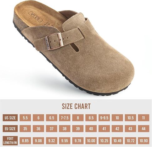 Women’s Genuine Suede Clogs for Women Slip-On Buckle Slides Women's Mules & Clogs Natural Rubber Cork Footbed Sandals Potato Shoes with Arch Support in Saudi Arabia