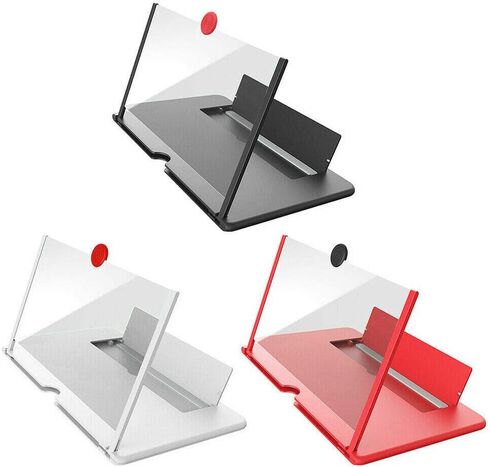 مكبر شاشة الهاتف القابل للسحب، إصدار مكبر الشاشة 2026، شاشات الهواتف المحمولة المكبرة ثلاثية الأبعاد عالية الدقة للأفلام ومقاطع الفيديو والألعاب (أحمر، 10 بوصة) in Kuwait