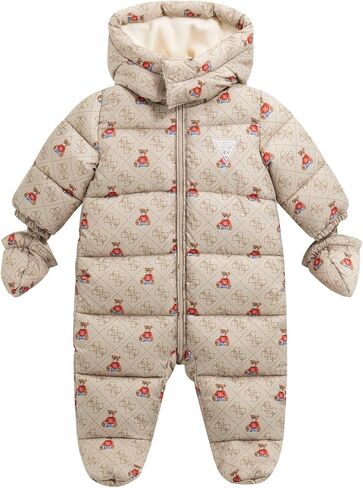 GUESS Unisex Baby Hooded Padded Long Sleeve Overall in Saudi Arabia