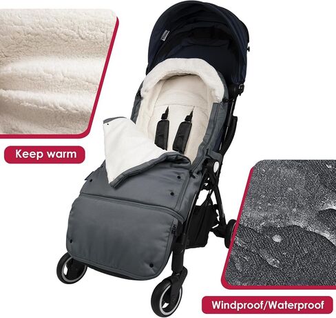 Universal, Weather-Proof, Warm Stroller Footmuff | Extendable Winter Cover | Adjustable Buckle | Stroller Bunting Bag | CosyDiary Stroller Accessories | Stroller Cover in Saudi Arabia