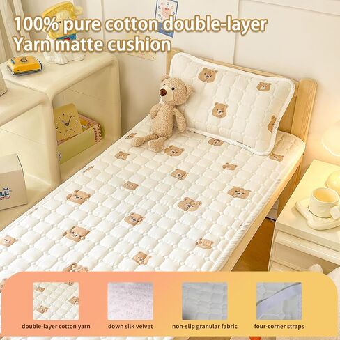 Baby Crib Mattress Cover Protector, Double-Layer Gauze,Toddler Mattress 100% Cotton Mini Baby Mattress Protector Cushion,Toddler Mattress Topper。Crib Mattress Pad, Crib Cushion Bed Sheets in Saudi Arabia