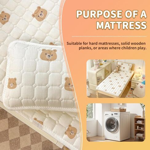 Baby Crib Mattress Cover Protector, Double-Layer Gauze,Toddler Mattress 100% Cotton Mini Baby Mattress Protector Cushion,Toddler Mattress Topper。Crib Mattress Pad, Crib Cushion Bed Sheets in Saudi Arabia