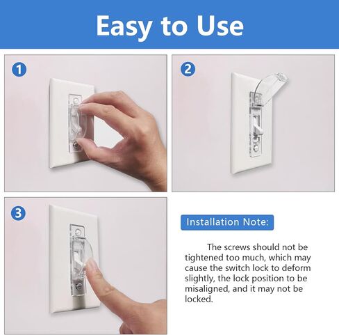 Light Switch Guard, 2 Pack Clear Light Switch Lock, Light Switch Cover Guard, Child Proof Light switch cover, Prevent Children and Adults from Accidentally Turning Your Lights on or off in Kuwait
