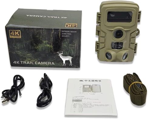 Wildlife Trail Camera, 4K IP66 Waterproof Game Camera with 120° Wide Angle PIR Detection, Outdoor Security Hunting Camera for Wildlife Monitoring in Saudi Arabia